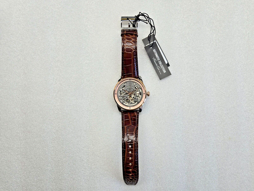 KENNETH COLE NY AUTOMATIC GRAY DIAL BROWN LEATHER STRAP MEN'S WATCH 10022561 NEW - Picture 2 of 11
