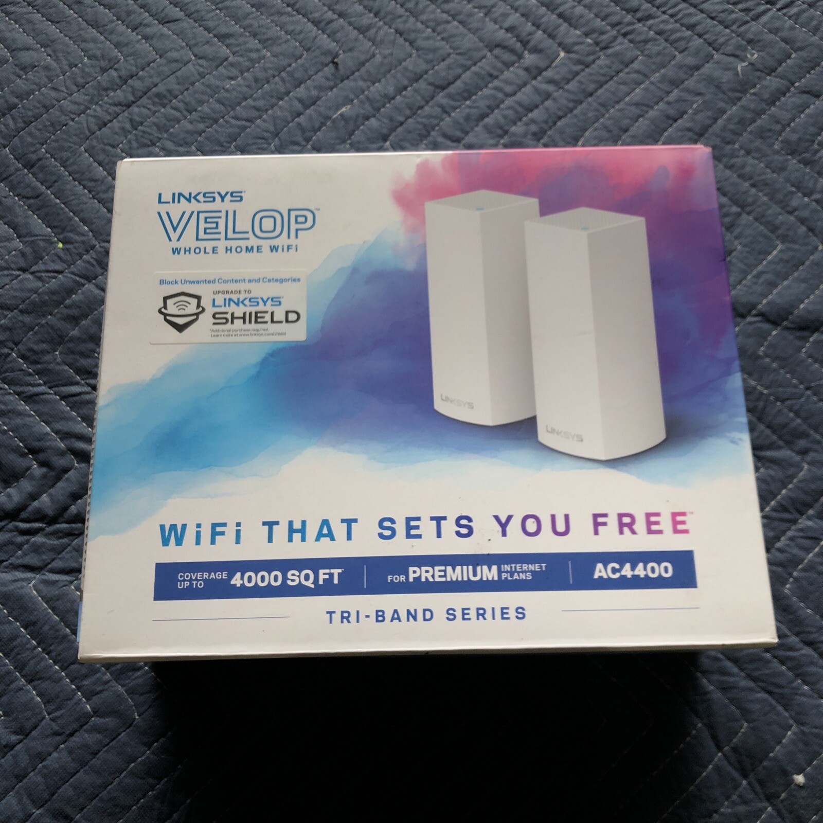 Linksys Velop WHW0302 Whole Home Wi-Fi Mesh System AC4400 Tri-Band 2 Node