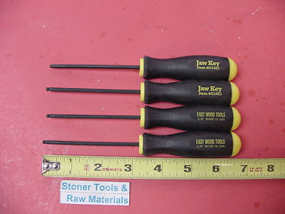 4 Pc 1/8''x 3.2'' HEX BALL ScrewDriver 6.6'' Long USA Jaw key #C1021 Bondhus #10607
