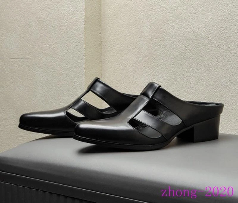 Zapatillas de vestir informales ahuecadas de cuero real para hombre sin cordones en punta Foto 3 de 4