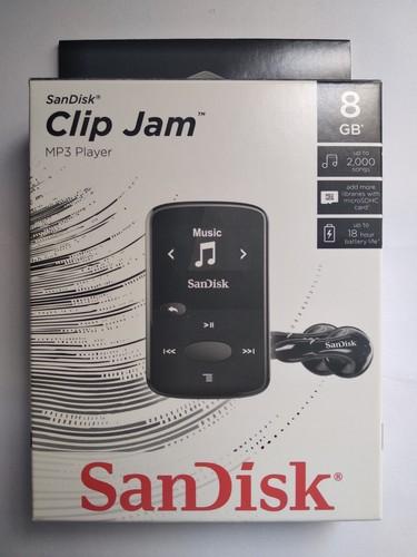 NEW SanDisk Sansa Clip Jam 8GB BLACK MP3 Player FM Radio Music USB MicroSD Slot - Picture 3 of 9