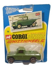 Vintage Corgi Juniors 16 Land Rover Pick Up Truck Diecast Model Toy On Card