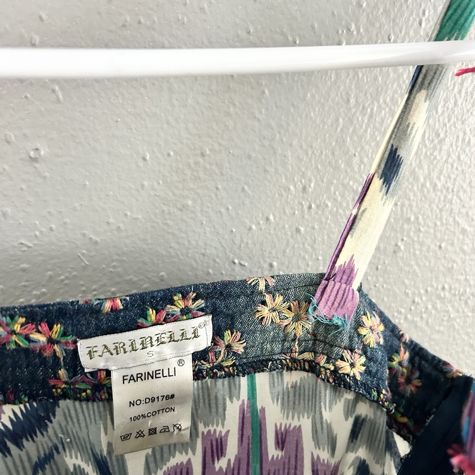 Farinelli Patchwork Layered Boho Embroidered Embe… - image 9