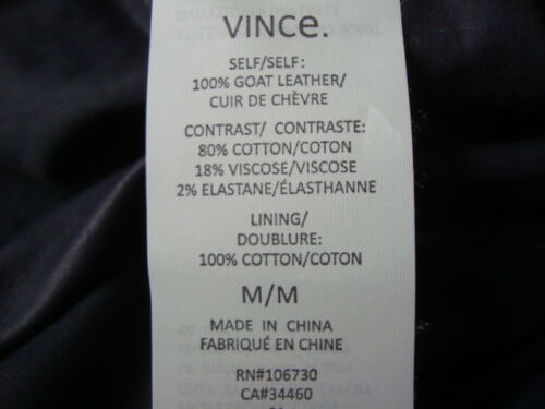Gilet splendido nuovo con etichette VINCE $695 progettato con cerniera nascosta 100% pelle di capra taglia M - Foto 2 di 10