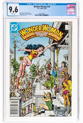 Wonder Woman #14 CGC 9.6 Newsstand WHITE Pages Beautiful GEORGE PEREZ ...