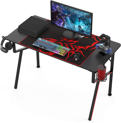 Gaming Desk Office Desk Computer Desk Home Table 47 Inch Desk with Mouse Pad Hea