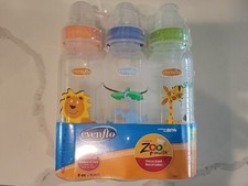 Evenflo Zoo Friends 3-Pack Standard Nipple Bottle, 8 Ounces