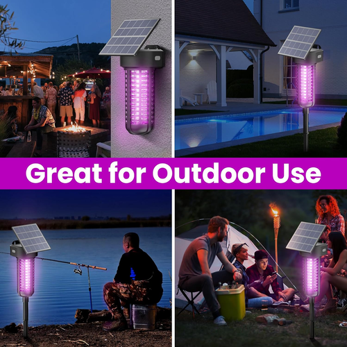 Solar Bug Zapper Outdoor, Garden Mosquito Zapper Waterproof & Cordless & Recharg - Picture 6 of 6