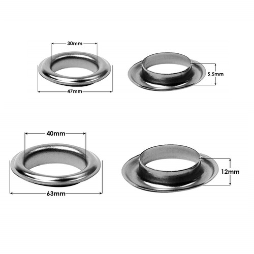 Large Eyelet with Washer Metal Grommet Leather Craft Curtain Repair 30mm 40mm - Picture 18 of 31