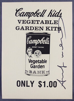 Andy Warhol Signed Print Campbell Kids Vegetable Garden Autograph Signature