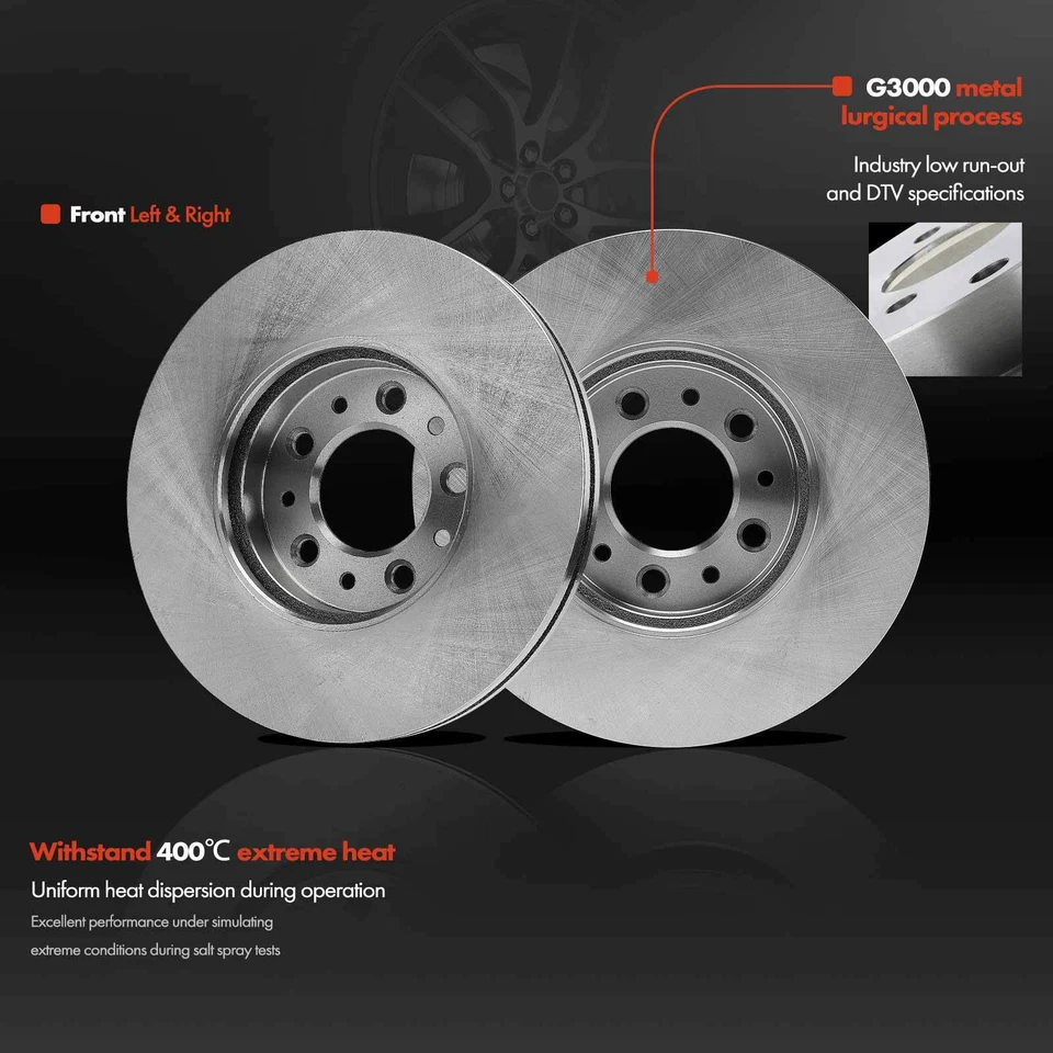 Front Left & Right Disc Brake Rotors for Ford Windstar 1999-2003 V6 3.0L 3.8L - Изображение 3 из 4