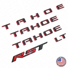 2021+ Chevy Tahoe Redline Nameplate Emblem Kit Set LT RST Sport Decorate