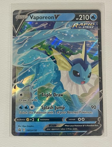 Pokémon Vaporeon V Rapid Strike Black Star Promo Holo SWSH150 Sword & Shield NM