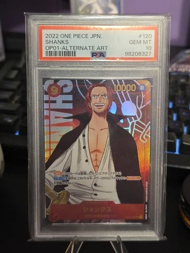 PSA 10 Shanks 2022 OP01 Alternate Art SEC #120 Japanese One Piece