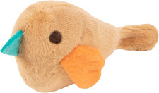 Electronic Chickadee Chirp Cat Toy with Catnip Battery Powered Light Brown