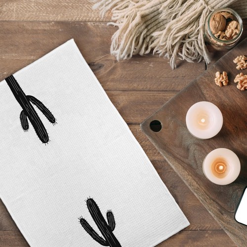Western Cactus Set di 2 Asciugamani da Cucina, Cactus Decor Asciugamani per Bagno... - Foto 5 di 7