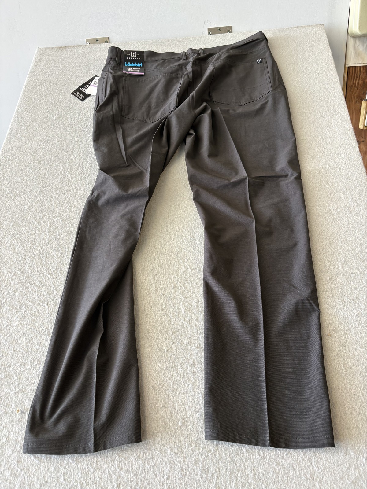 NWT PGA TOUR Men's Course Comfort 4-Way Stretch Golf Pants Black Heather 38x32 thumbnail 2