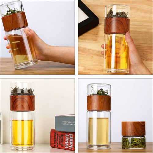 Tea Cup Glass Teacup with Infuser Strainer Man Heat-resistant Bottle - Picture 11 of 12