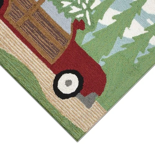 Front Porch Woody Wonderland Pine Indoor/outdoor Rug 20 X 30 Dark Green And B - Picture 6 of 9