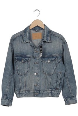 H&M Jacke Damen Anorak Jacket Kurzmantel Gr. XS Baumwolle Blau #2gtn0b9
