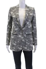 Patrizia Pepe Womens Floral Printed Two Button Closure Blazer Black Size 38