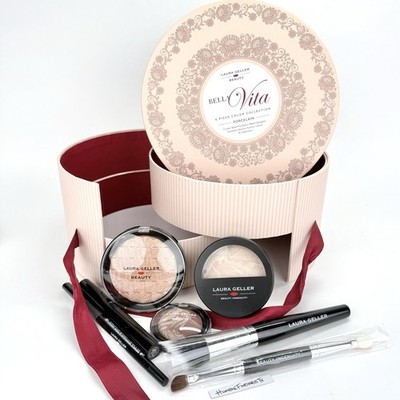 Laura Geller Bella Vita 8pc Porcelain Collection Set Makeup Storage Case NEW
