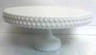 VTG  L.E. Smith Milk Glass Hobnail Pedestal Cake Stand 11 in x 5 .5 in
