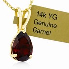 GENUINE 1.81 Cts GARNET PENDANT 14K SOLID YELLOW GOLD - Free Appraisal Service — photo 1