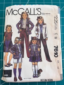 McCall's 7610- girls jacket, skirt, pants, shorts- size 12- cut- 1981