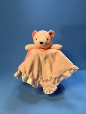 Stepping Stones Pink Teddy Bear Lovey Plush Baby Rose Security Blanket Satin