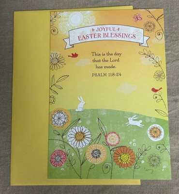 Happy Easter Greeting Card & Envelope ~ Joyful Easter Blessings ~ Religious