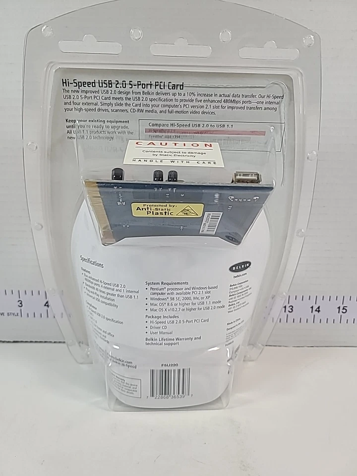 BELKIN Hi-Speed USB 2.0 5-Port PCI Card F5U220 Brand New Sealed Pack - Image 4 of 4