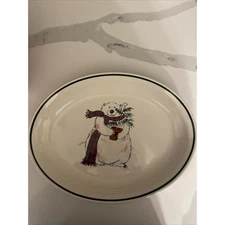 Pfaltzgraff Snow Bear Holiday Serving Platter Polar Bear With Scarf 14 Inches