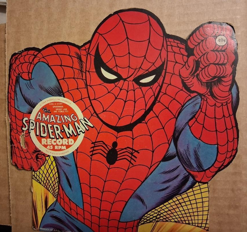 Marvel -RARE The Amazing Spider-Man Record 45 RPM Song & Story 7