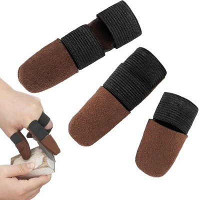Aliceset 3 Pcs Thumb and Finger Guards for Wood Carving 3 Size Durable Leathe...