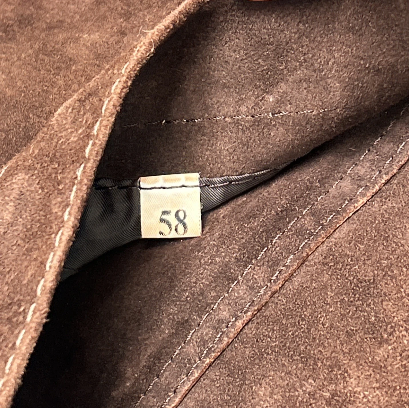 GIMO'S MENSWEAR Suede XL Jacket Brown Leather Utility Safari Field Blazer Italy - product detail image 12
