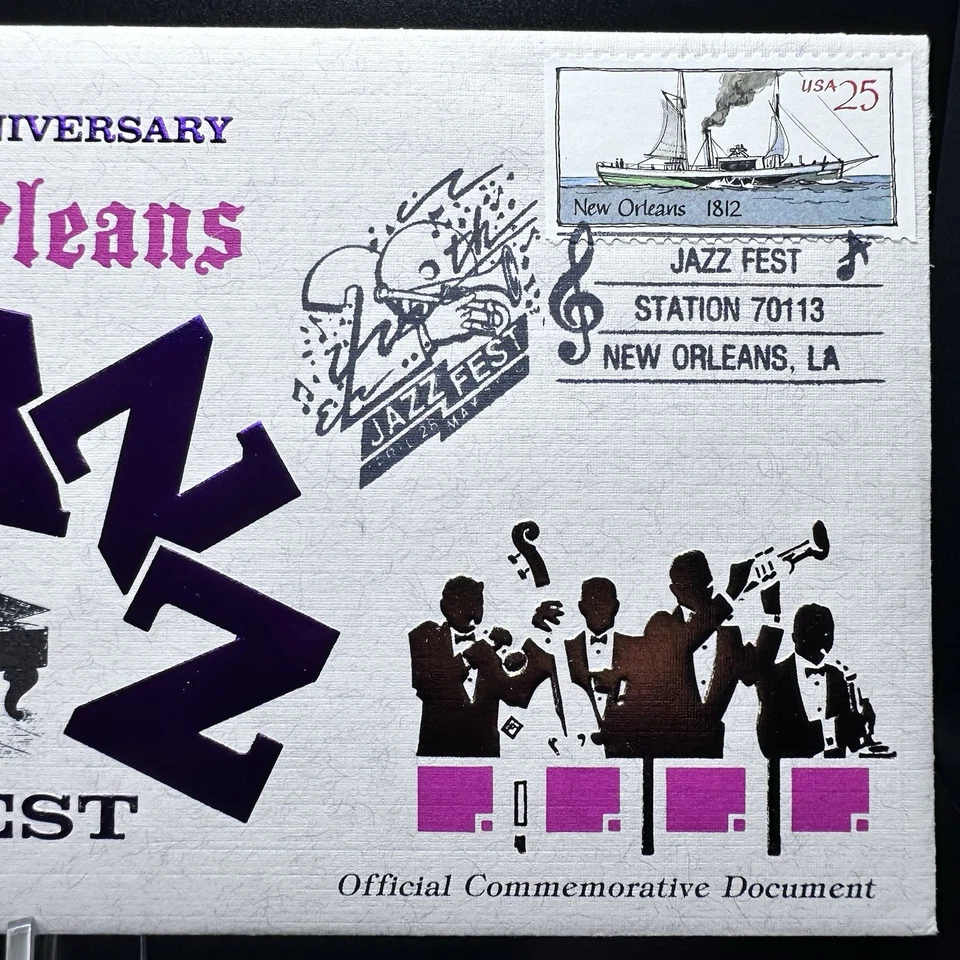 New Orleans Jazz Fest (RARE MINT) - SIGNED by Artist - Henry Byrd - 1989 FDC - Image 3 of 4