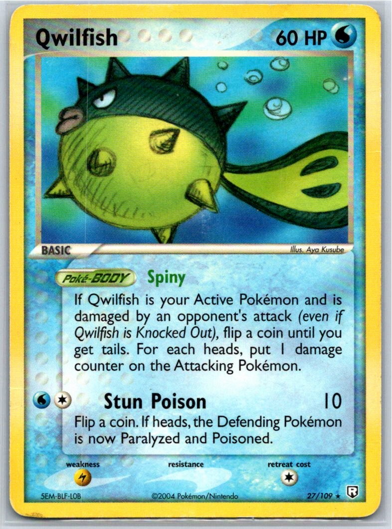 Qwilfish Team Rocket Returns 27/109 HP/DMG Pokémon Card