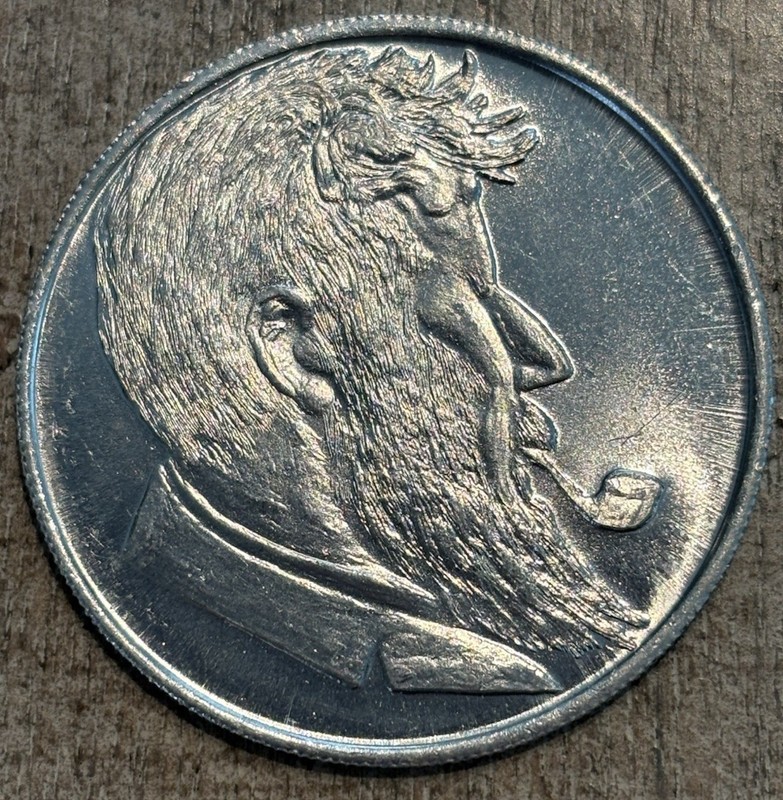 Vintage Aluminum Token Numismatist Leon Hendrickson Nude In The Dude The Smoker