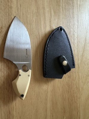 Boker Plus Sanyougo Utility Knife 3-3/8 Inch Blade White Micarta Handle 0152