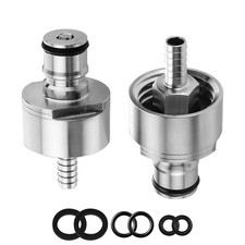 2 PCS Stainless Steel Force Carbonation Cap Soda Bottle 5/16 Barb Ball Lock