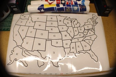 USA RV Map Cling On State Flags 24x16'' Laminated Travel Tracker Poster Camping