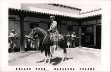 Santa Catalina Island CA Joe Dawkins on Horse Tesamar RPPC Photo Postcard COPY