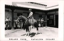 Santa Catalina Island CA Joe Dawkins on Horse Tesamar RPPC Photo Postcard COPY
