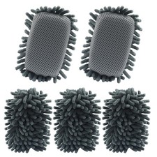 5 PCS Washable Whiteboard Eraser Microfiber Shag Dry Classroom Grey Tool