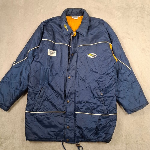 Reebok Jacket Mens Medium Blue Padded Longline Vintage 90s Coat Bench