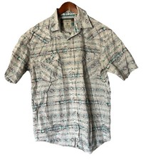 Men's Panhandle Slim Shirt Med Rough Stock Pearl Snap Aztec Cowboy Western