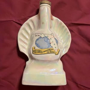 1968 Florida Iridescent Mother of Pearl Sea Shell Headquarters Beam Decanter