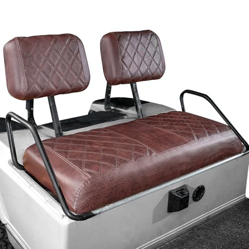 Golf Cart Diamond Seat Covers Kit, Fit for Club Car DS Brown and Yellow 8412 - Picture 2 of 7