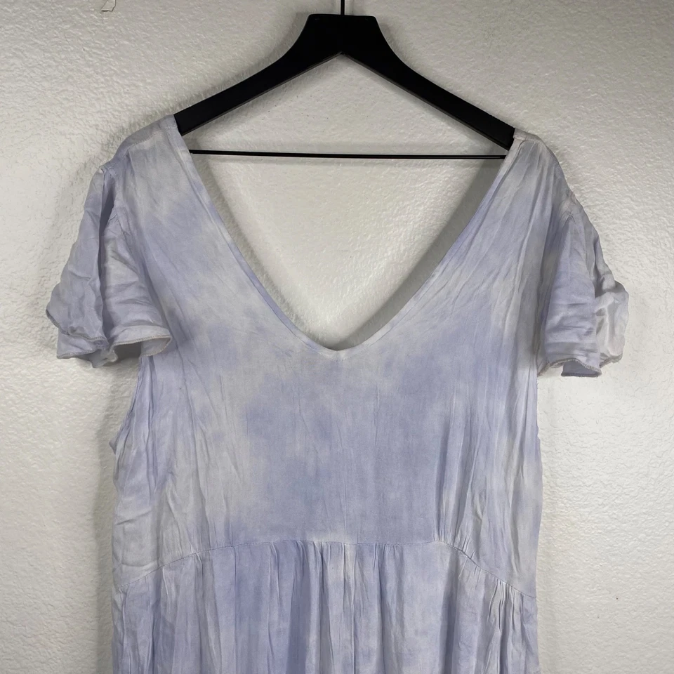 Raviya платье прикрыть синий размер 1 X макси со сборками галстук краситель оборки кромки пляж прибрежный - Изображение 4 из 4